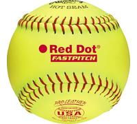 Rawlings | Official NFHS Pro Leather Red Dot Fastpitch Softballs | USA/ASA NFHS | PX2RYLA | 12" | 12 Count