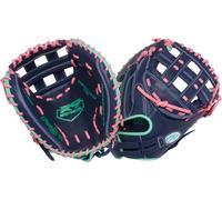 Rawlings | R9 Series Fastpitch Softball Catcher's Mitt | 33" | Modified H Web | Right Hand Throw | Navy/Pink