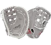 Rawlings | R9 Series Fastpitch Softball Glove | First Base Mitt | Modified Pro H-Web | Grey | 12.5' | RHT