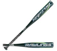 Rawlings | RAPTOR Baseball Bat | USA | -10 | 1 Pc. Aluminum | Dark Green | 26 inch