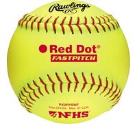Rawlings | Red Dot Fastpitch Softballs | 12" Synthetic Leather Cover | NFHS Stamped | Raised Seam | 12 Pack
