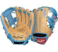 Rawlings | Select Pro Lite Series Francisco Lindor Youth Baseball Glove | 11.5 Inch | Right Hand Throw | Camel/Columbia Blue