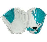 Rawlings | Shut Out Series Softball Glove | 12" | Right Hand Throw | White/Teal