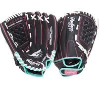 Rawlings Sure Catch Youth Series Softball Gloves 12" Left Hand - Black/Mint/Pink