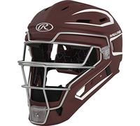 Rawlings Velo Series 2.0 Two-Tone Baseball Catcher's Helmet, Matte Cardinal and White, Junior