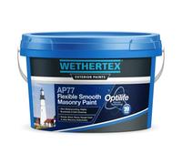 Rawlins Paints Wethertex AP77 Flexible Smooth Masonry Paint- High Performance Multi Surface Protection - Waterproof & Long Lasting Formula - Brilliant White - 10L