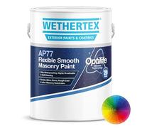 Rawlins Paints Wethertex AP77 Flexible Smooth Masonry Paint- Multi Surface - Waterproof & Long Lasting Formula - Brilliant White - 5L