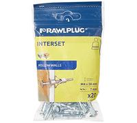 Rawlplug R-S1-SM04038/20 Interset Cavity Fixings & Screws M4 X 38 Trade Pack Of 20