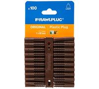 Rawlplug Plastic Plugs - Screw Sizes 10-14 - Brown - (100)