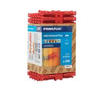 Rawlplug Uno Universal Red Wall Plugs, 288 Piece Wrap
