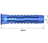 Rawlplug 4ALL-08 8 mm Nylon Multi-Purpose Plug (100 pieces)