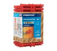 Rawlplug UNO Universal Plug 6mm - Wrap of 288 - Red