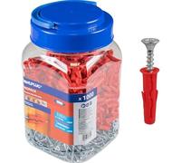 Rawlplug Uno Multi-Purpose Red Plug 500 Plugs + 500 Screws