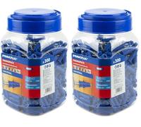 Rawlplug Uno Universal Screws and Wall Plugs Set 8 mm Blue | Screws and Rawl Plugs for Plasterboard Masonry Brick Concrete | Solid Wall Plug Anti Rotation Features | Plasterboard Fixings Jar of 300