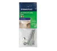 Rawlplug Vertical Toilet Fixing Kit for Shallow Holes | WC Bidet Set | Fix to Floor with Caps | Toilet Tanks Fixing Kit with Screws, Plugs, Bushes | Toilet Accessories, Silver, 6x75,R-S1-WCB-F