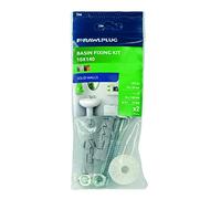 Rawlplug Wash Basin Fixing Kit Wall Mounted | Mounting Kit for Large Washbasins with Screws and Plugs | Bathroom Sink Fitting | Wall Hung Basin | Bathroom Fixtures,White,10x140,R-S1-KPU141