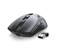 RAWM Wireless Lightweight Gaming Mouse, PAW3311 Optical Sensor, 600mAh Rechargable Battery, 7 Programmable Buttons, Hollowed Design Gaming Mice for PC/Laptop/Mac (Black, 1k)