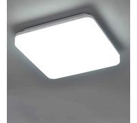 RAWNICE 24W Ceiling Light, 2050lm Waterproof 6000K Cool White, Ø33cm, Indoor Dome Flush, Kitchen, Balcony, Bedroom, Living Room, 290mm (Diameter) x 80mm (Height), White