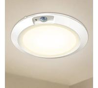 RAWNICE Motion Sensor Ceiling Light,Battery Operated Sensor Light Indoor,6.5'' Wireless LED Lights for Shed Loft Porch Toilet Garage Stair Hallway Cupboard Warm Light 210LM