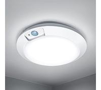 RAWNICE Motion Sensor Ceiling Light,Battery Operated Sensor Light Indoor,6.5'' Wireless LED Lights for Shed Loft Porch Toilet Garage Stair Hallway Cupboard Warm Light 210LM (Cool White)