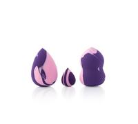 RAWR Beauty Blender Makeup Sponges Set - 3 Pcs for Liquid, Cream, and Powder, Multi-colored Makeup Sponge Box, Makeup Sponge Case, Blender Beauty Foundation Holder, Blending Sponge Egg Set (Marble)