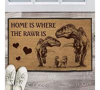 RawR Home T-Rex Non Slip Dinosaur Mat - Funny Doormat, Housewarming Gift, 16x24 Inch