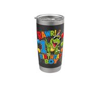 Rawr I Am 1 First Birthday Boy T-Rex Dinosaur Party Theme Stainless Steel Insulated Tumbler