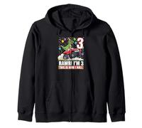 Rawr I’m 3 Dinosaur Monster Truck Birthday Bash Zip Hoodie
