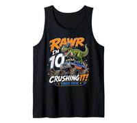 Rawr Im 10 Crushing It Since 2016 Dinosaur Monster Truck Tank Top