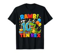 Rawr I'm 10 Ten Rex Dinosaur 10th Birthday Boy Party T-Shirt