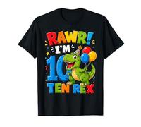 Rawr I'm 10 Ten Rex Dinosaur 10th Birthday Boy Party T-Shirt