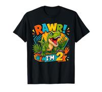 Rawr I'm 2 Cool T-Rex Dinosaur Jungle 2nd Birthday Boy T-Shirt