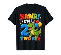Rawr I'm 2 Two Rex Dinosaur 2nd Birthday Boy Party T-Shirt