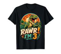 Rawr I'm 3 Cool T-Rex Dinosaur Jungle 3rd Birthday Boy T-Shirt