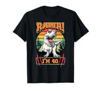 Rawr I'm 40 40th Birthday T Rex Dinosaur Party T-Shirt