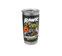 Rawr Im 6 Crushing It Since 2020 Dinosaur Monster Truck Stainless Steel Insulated Tumbler