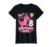 Rawr I'm 8 Birthday Girl Dinosaur T Rex 8 Year Old T-Shirt
