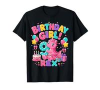 Rawr I'm 9 Nine Rex Pink Dinosaur 9th Birthday Girl Party T-Shirt