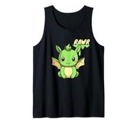 Rawr I'm a Dinosaur Cute Green Dragon Roar Tank Top