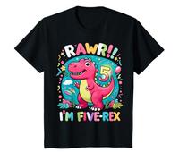 Rawr I'm Five-Rex 5 Years Old Fifth 5th Birthday Dinosaur T-Shirt