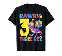 RAWR I'm Three Rex for 3 year old toddler | 3 Rex Birthday T-Shirt