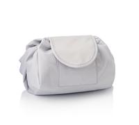 RAWR Large Barrel Drawstring Makeup Bag Travel Cosmetic Bag for Women - Spacious Portable Makeup Organizer Bag for Skin Care & Toiletries with Brush Holder & Pouch (Grey)