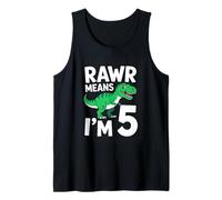 RAWR Means Im 5 Dinosaur Birthday Five Year Tank Top