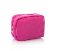 RAWR Terry Towel Cosmetic Bag for Women, Floral Cotton Cosmetic Organizer Pouch, Cute Toiletry Storage Makeup Case, Stylish Travel Essentials Bag - Pink