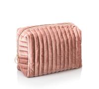 RAWR Travel Shell Cosmetic Bag for Women, Floral Cotton Cosmetic Organizer Pouch, Cute Toiletry Storage Makeup Case, Stylish Travel Essentials Bag - Pink
