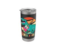 Rawrk N' Roll T-Rex Dinosaur Guitar Player Guitarist Stainless Steel Insulated Tumbler