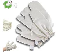 Raws Silk Massage Gloves for Exfoliation & Skin, Self-Care Gloves with Elastic Wristbands, Luxurious Dry Brushing & Body (4pcs)
