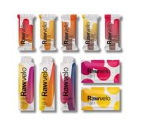 Rawvelo Sample Box, Trial Pack with 5 Energy Bars + 3 Running Gels + 2 Hydration Drink Mix - Vegan, Natural, Wheat, Gluten Free -Cycling, Running- Natural Sugars, Plant-based Sports Nutrition