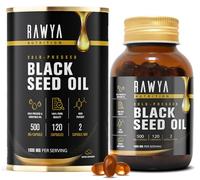 Rawya Black Seed Oil - 120 Softgel Capsules, Cold-Pressed Nigella Sativa, Pure Black Cumin Seed Oil, Rich in Omega Fatty Acids, Cumin Seeds for Radiant Skin & Hair Nourishment - 500mg Each