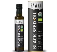RAWYA Organic Black Seed Oil - 250 ml - Cold Pressed - Turkish Origin - Black Cumin - Kalonji - Nigella Sativa Supplement with Omega 3, 6, 9 - Hair Growth & Skin Support - Strong Taste - Pack of 1